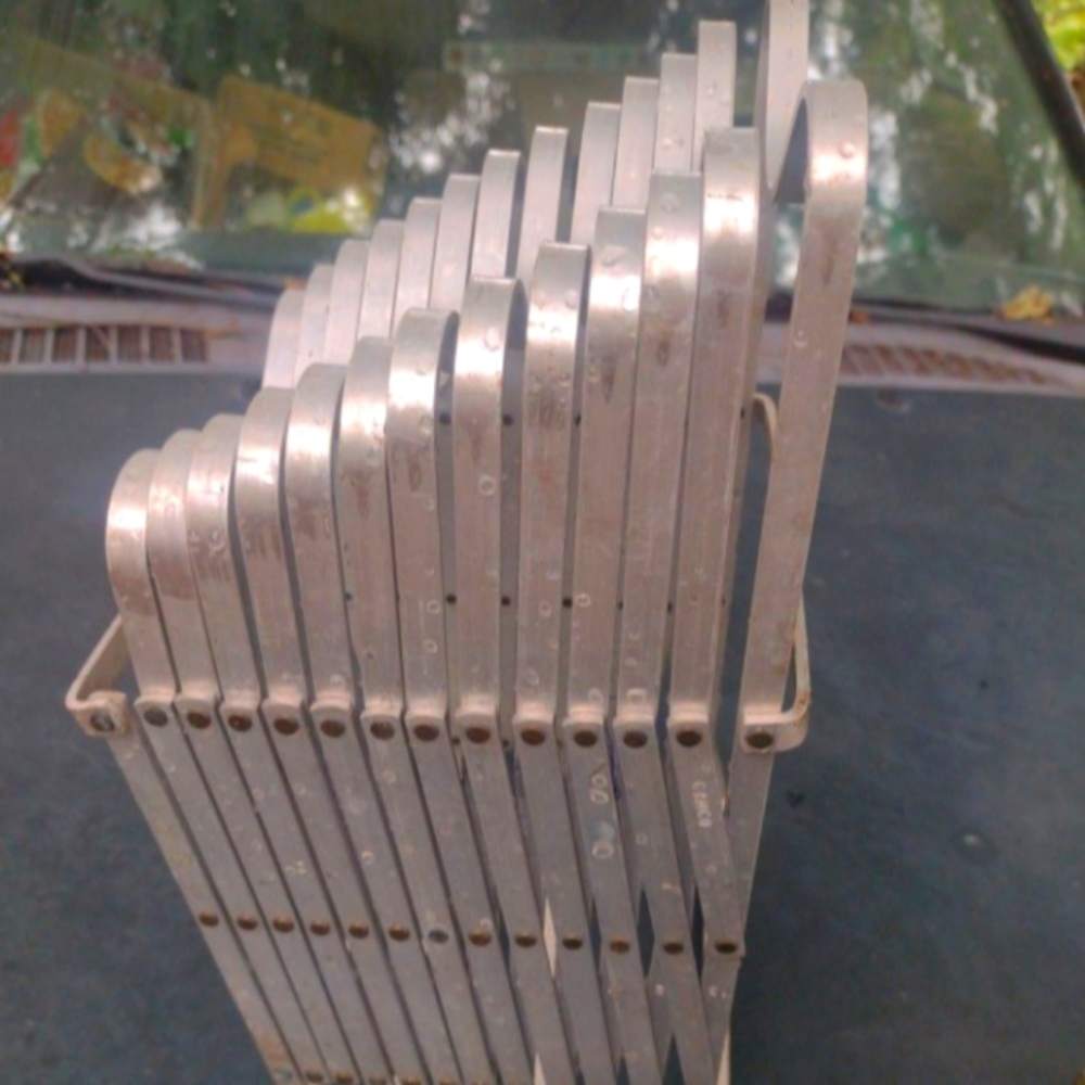 Vintage RV accordion style aluminum sewer pipe stand